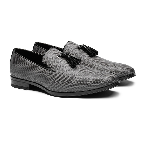 Men's Microfiber Tassle Dress Loafers - GREY - 3